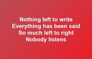 Alles is toch al gezegd?