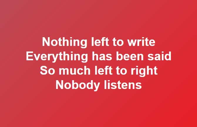 Alles is toch al gezegd?