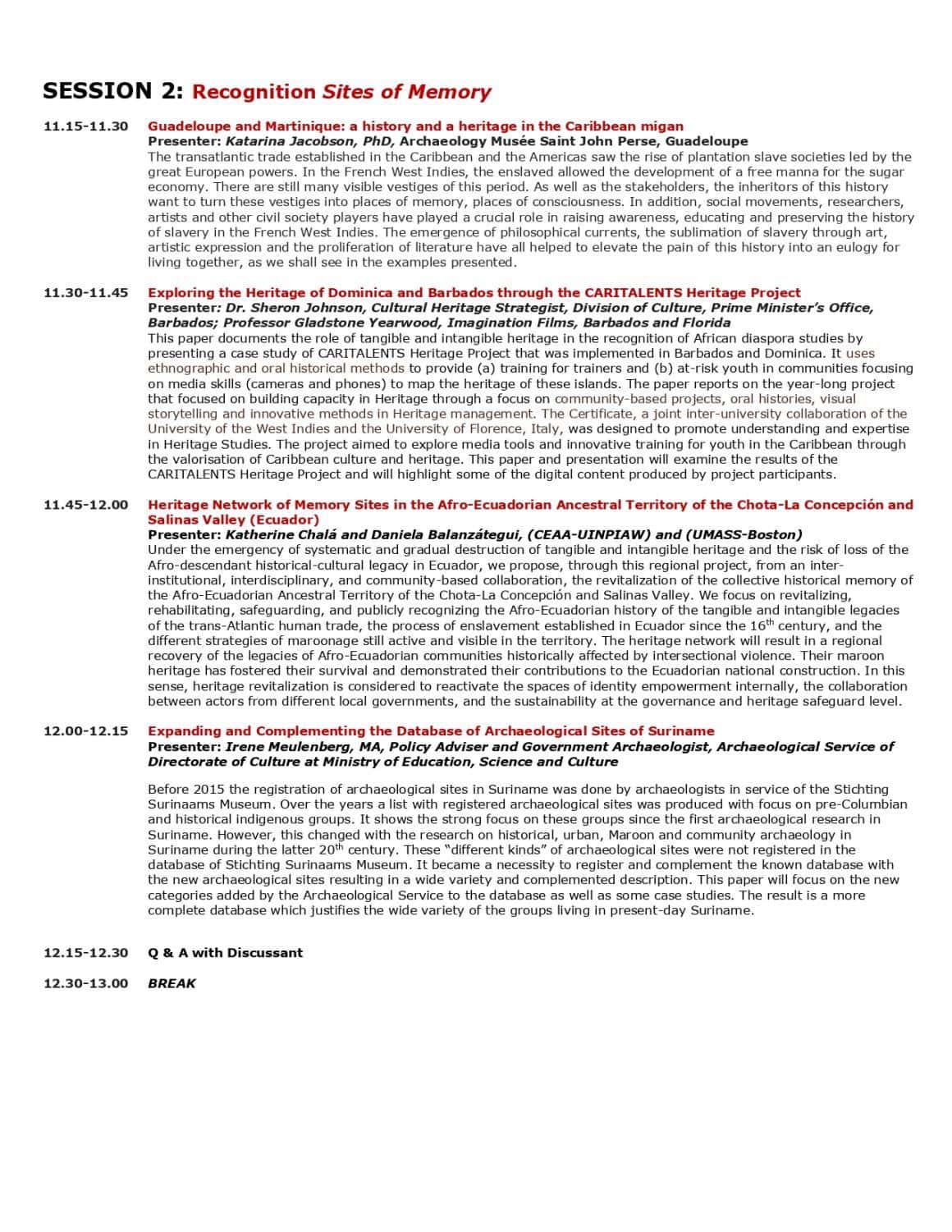 Program_Archaeology, Beyond the Decade Virtual Conference
